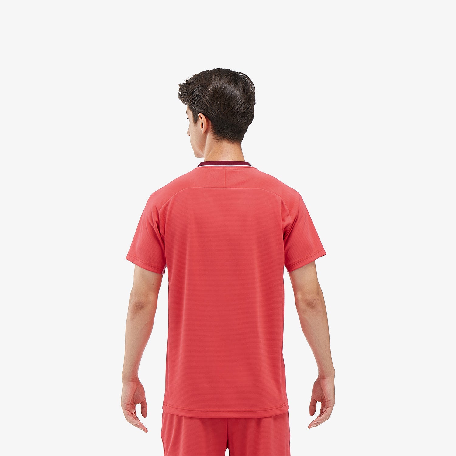 Yonex Men's Tournament Crew Neck Tennis Shirt 10568PR - Pearl Red - Moisture Wicking & Breathable for Competitive Play & Training