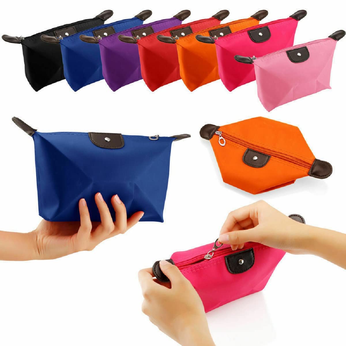 TASMAI Small Waterproof Cosmetic Makeup Bag Set of 2 - Travel Organizer Pouch for Toiletries & Beauty Essentials | Perfect for Vacation, Gym, and Daily Use