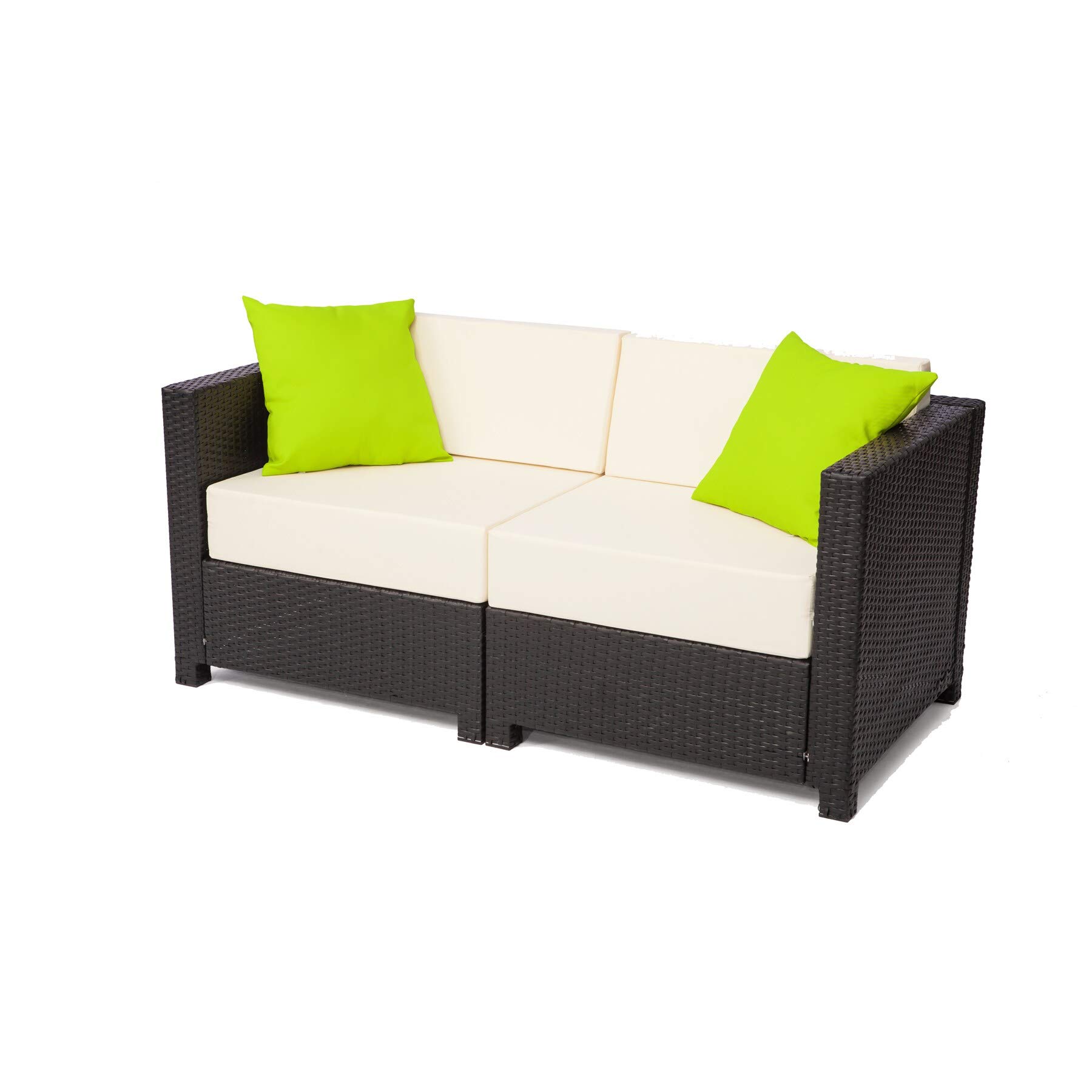 Luxury 8-Piece Black Wicker Patio Sectional Sofa Set with White Cushions - Indoor/Outdoor Furniture for Garden, Poolside & Backyard Relaxation