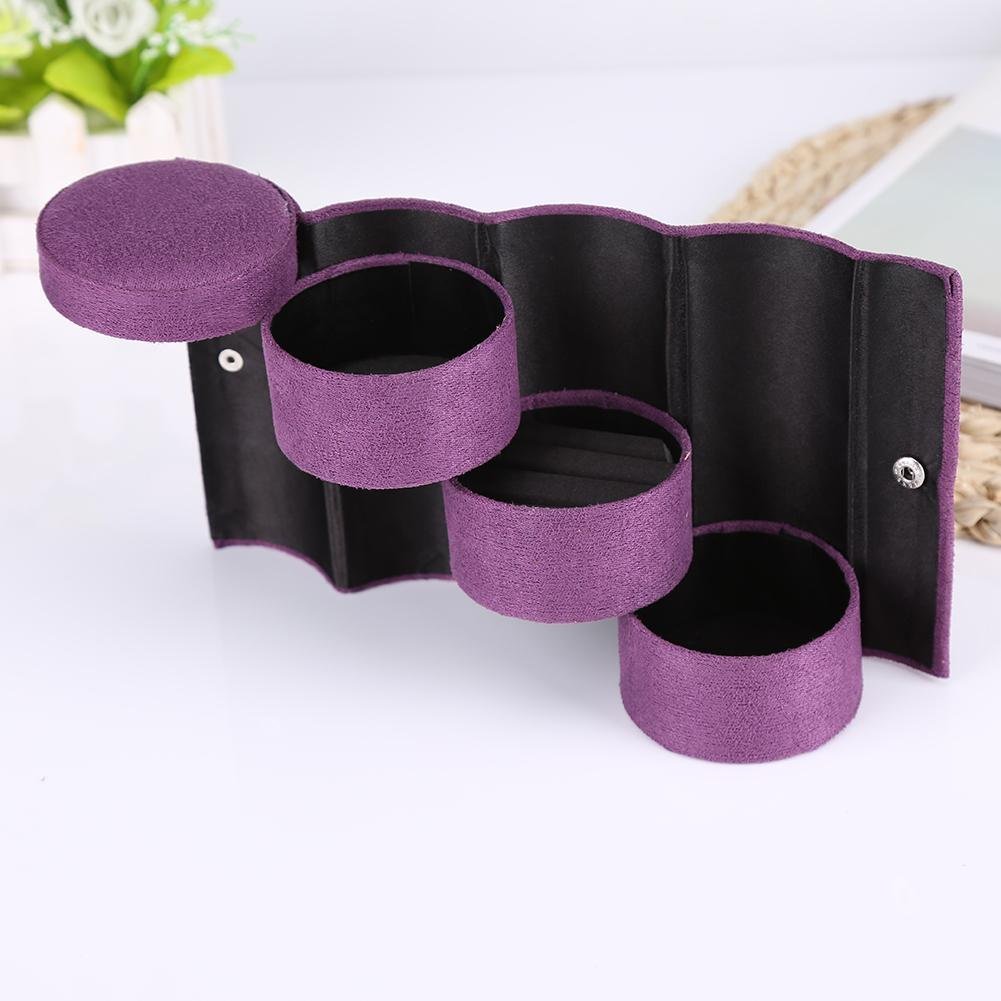 3-Layer Roll Up Jewelry Organizer Box - Portable Flannel Cylinder Storage for Necklaces, Earrings & Rings | Travel & Home Jewelry Organization