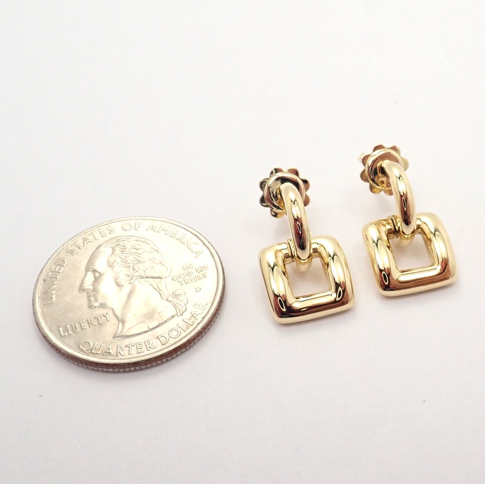 Authentic Vintage Tiffany & Co 18k Yellow Gold Square Earrings - Limited Edition 2001 - Perfect for Special Occasions & Luxury Gift Giving