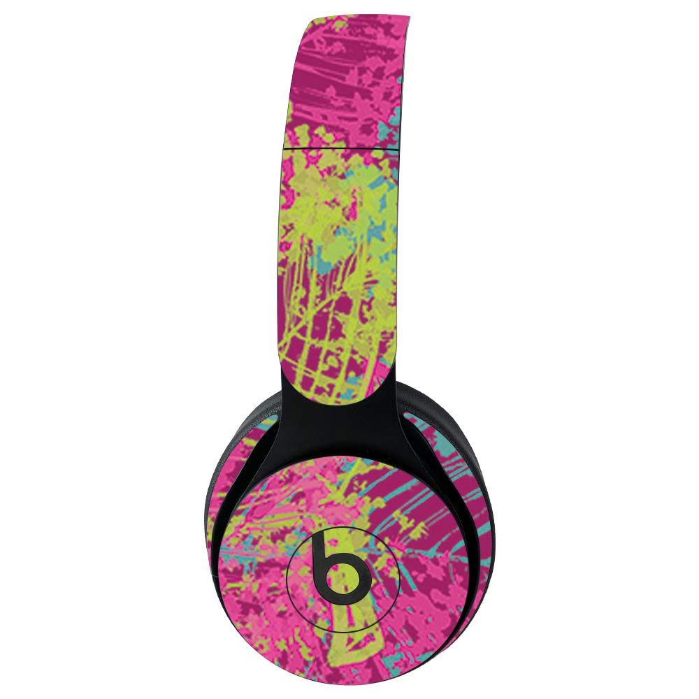 MightySkins Vinyl Decal Wrap Cover for Beats Solo Pro Wireless Headphones - Magenta Summer | Protective & Durable Skin | Easy to Apply & Remove | Made in USA | Perfect for Travel, Workouts & Daily Use