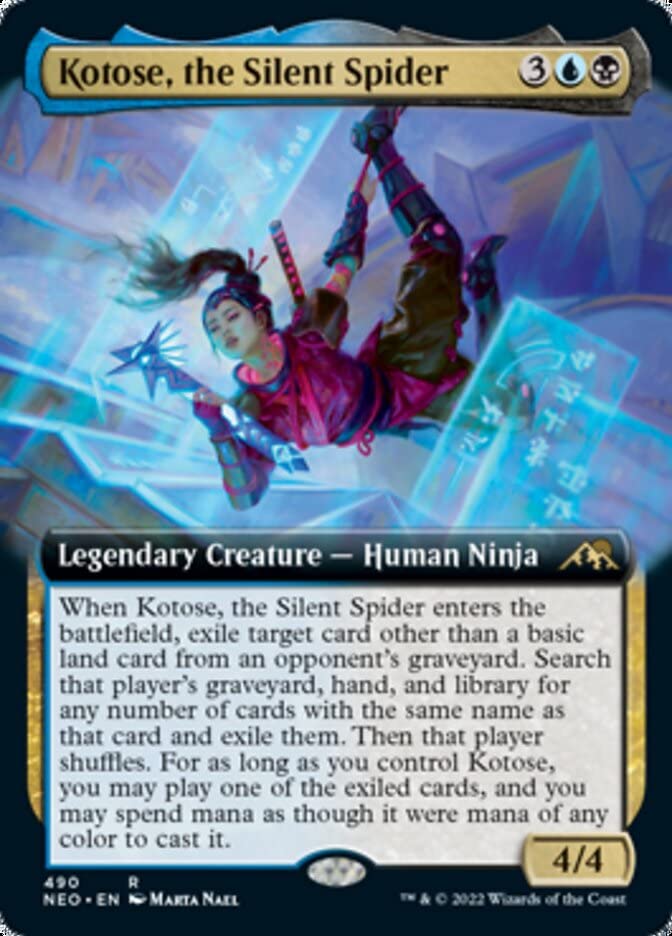 Magic: The Gathering - Kotose, The Silent Spider (490) Extended Art Card - Kamigawa: Neon Dynasty MTG Collector's Edition | Perfect for Commander Decks & Competitive Play