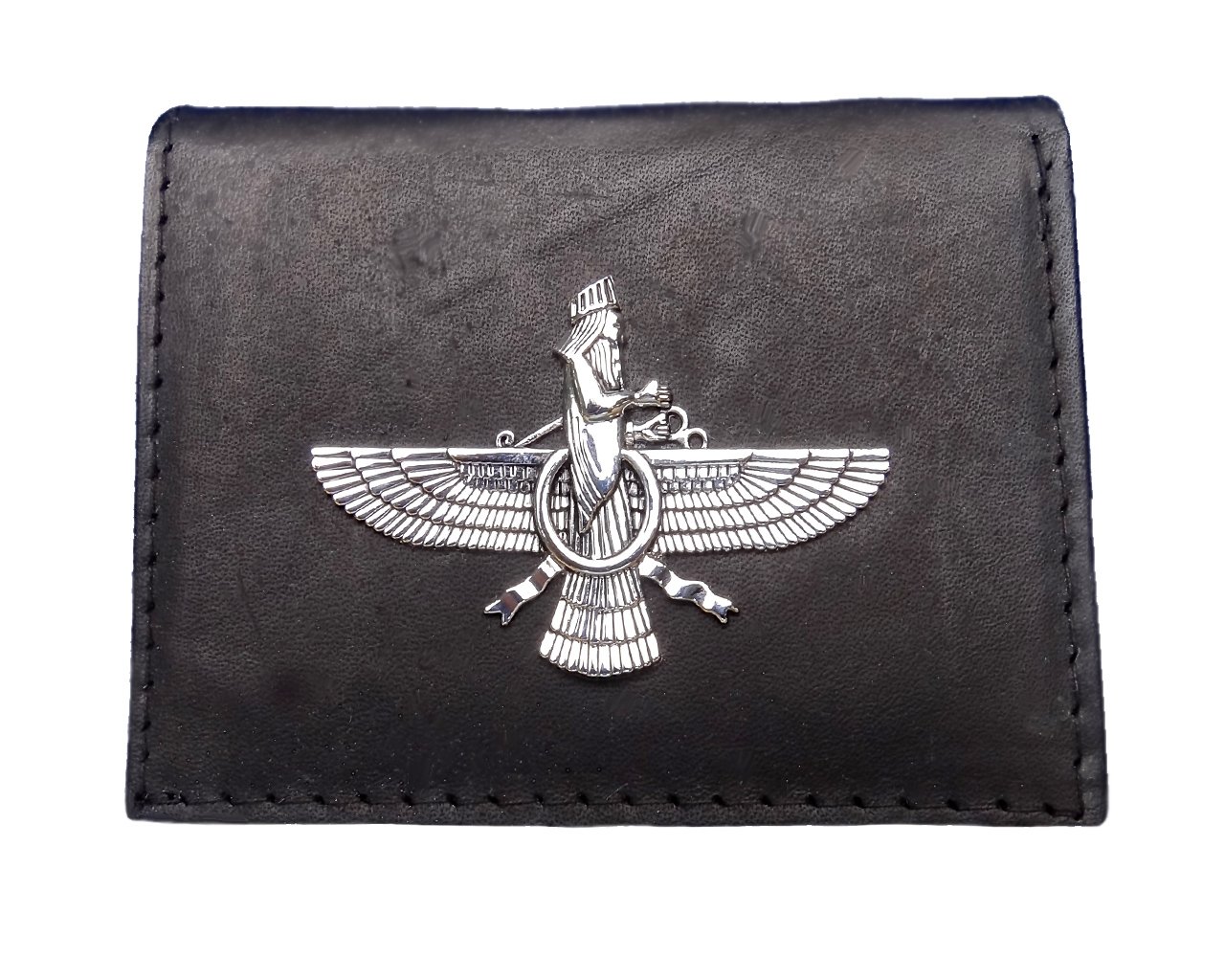 Genuine Leather Trifold Farvahar Wallet - Persian Zoroastrian Symbol Gift for Men - Perfect for Everyday Use, Travel & Special Occasions