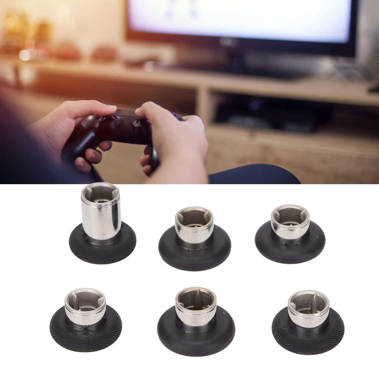 Akozon 6-Pack Elite 2 Controller Thumbsticks - Metal Replacement Joysticks for Xbox One Elite Series 2 Controller - Enhanced Grip for Gaming, FPS, and Competitive Play