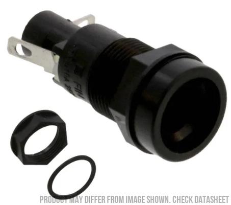 5x20mm Fuse Holder with Slotted Cap - 4W/16A, IP67 Rated - Ideal for Automotive, Marine, and Industrial Electrical Applications