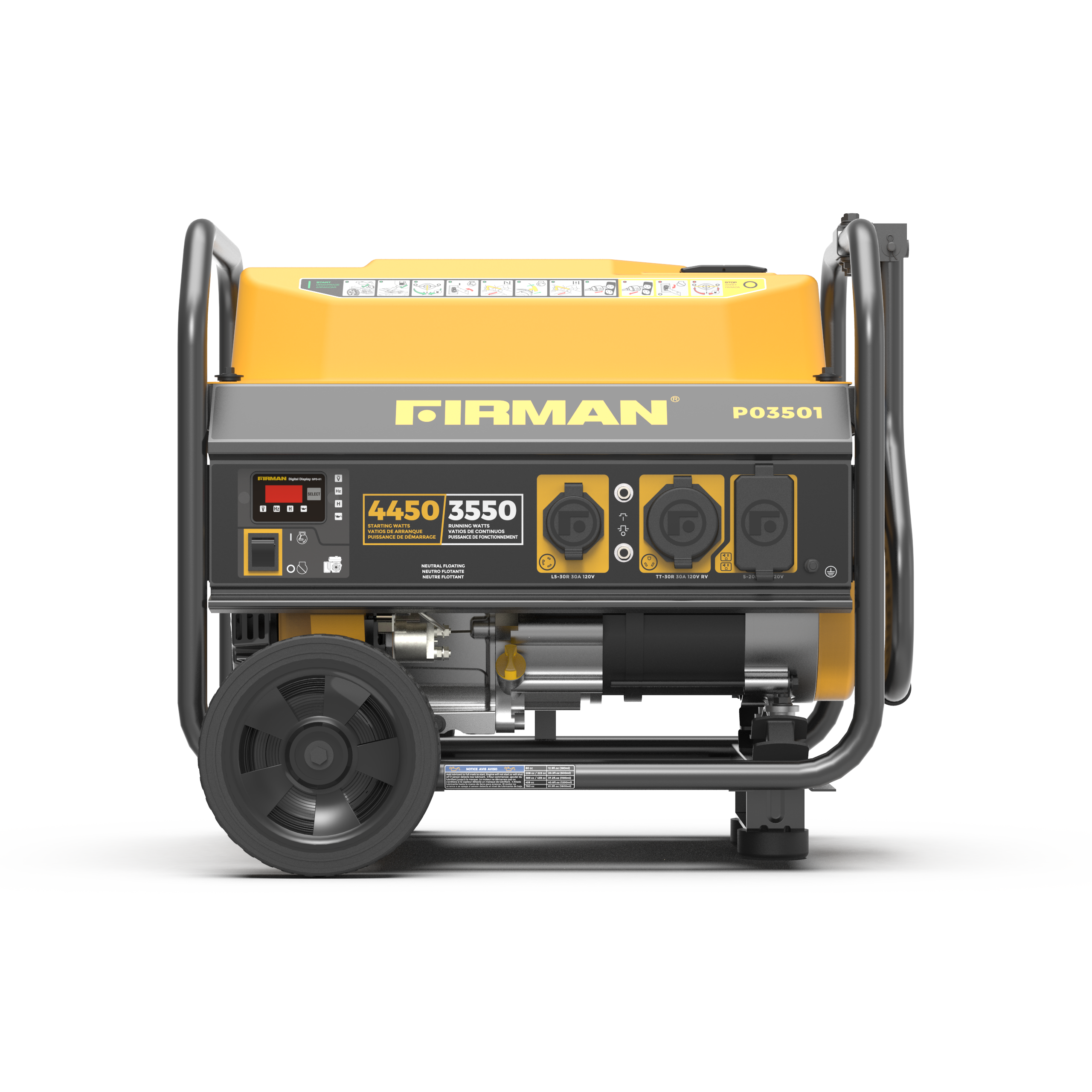 4450W Portable Gas Generator with Recoil Start - 120V Power for Camping, Emergencies & Outdoor Activities