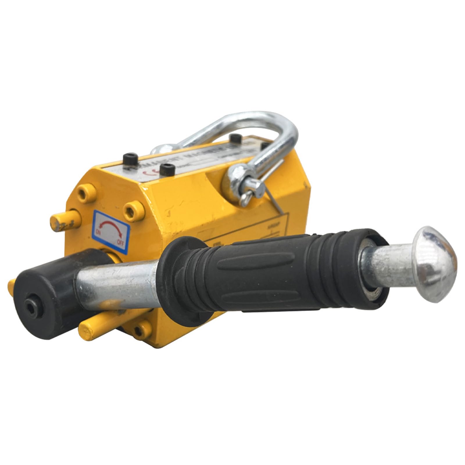 TECHTONGDA 440 lbs/200 kg Lifting Magnet with Release - Heavy Duty Permanent Neodymium Lift Magnet for Steel Plates, Blocks, Rods & Cylinders - Ideal for Construction, Metalworking & Industrial Material Handling
