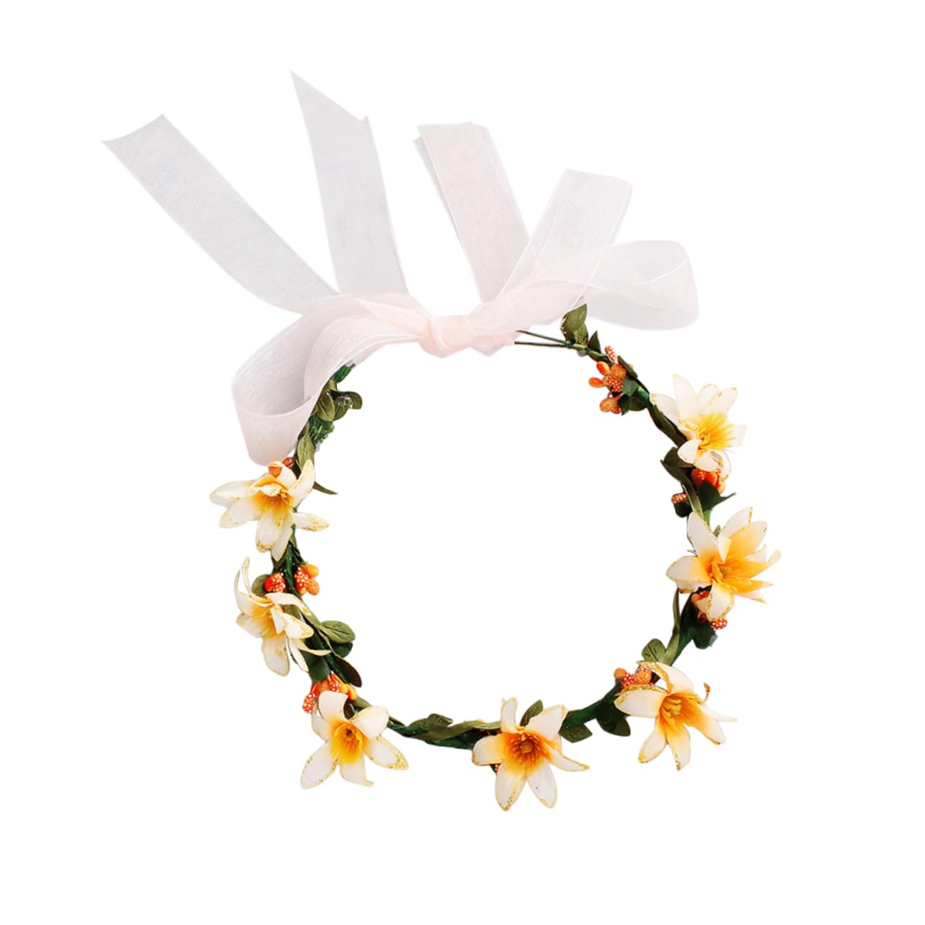 FRCOLOR Women's Wedding Headband - Floral Bridal Hair Accessories with Jewels for Bride, Beach Resort & Special Occasions