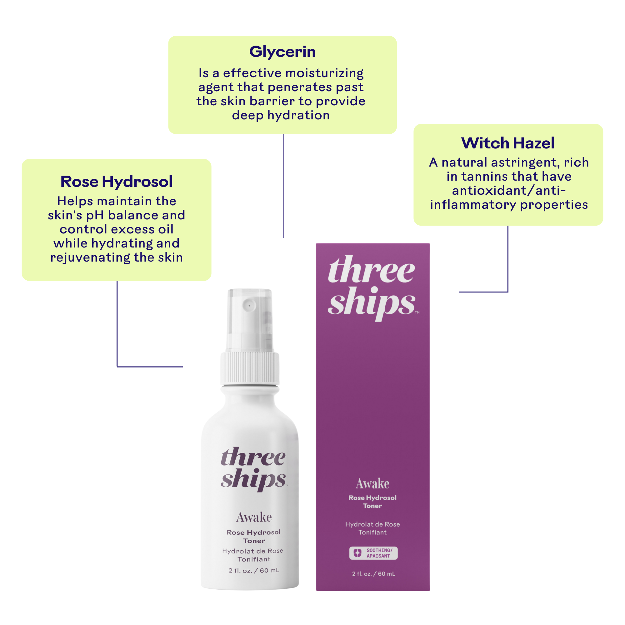 Awake Rose Hydrosol Toner - Organic Facial Mist for Hydration & Skin Refreshment | Perfect for Daily Skincare Routine & On-the-Go Spritz