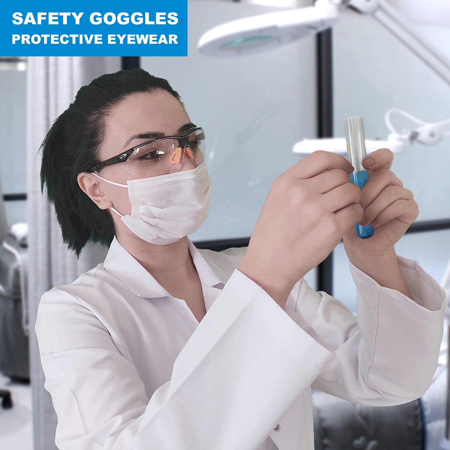 Z87 Certified Safety Glasses for Women & Men - Anti-Fog Protective Eyewear for Lab Work, Shooting, Nursing & PPE - Comfortable Work Glasses for Home & Industrial Use - Medium Size