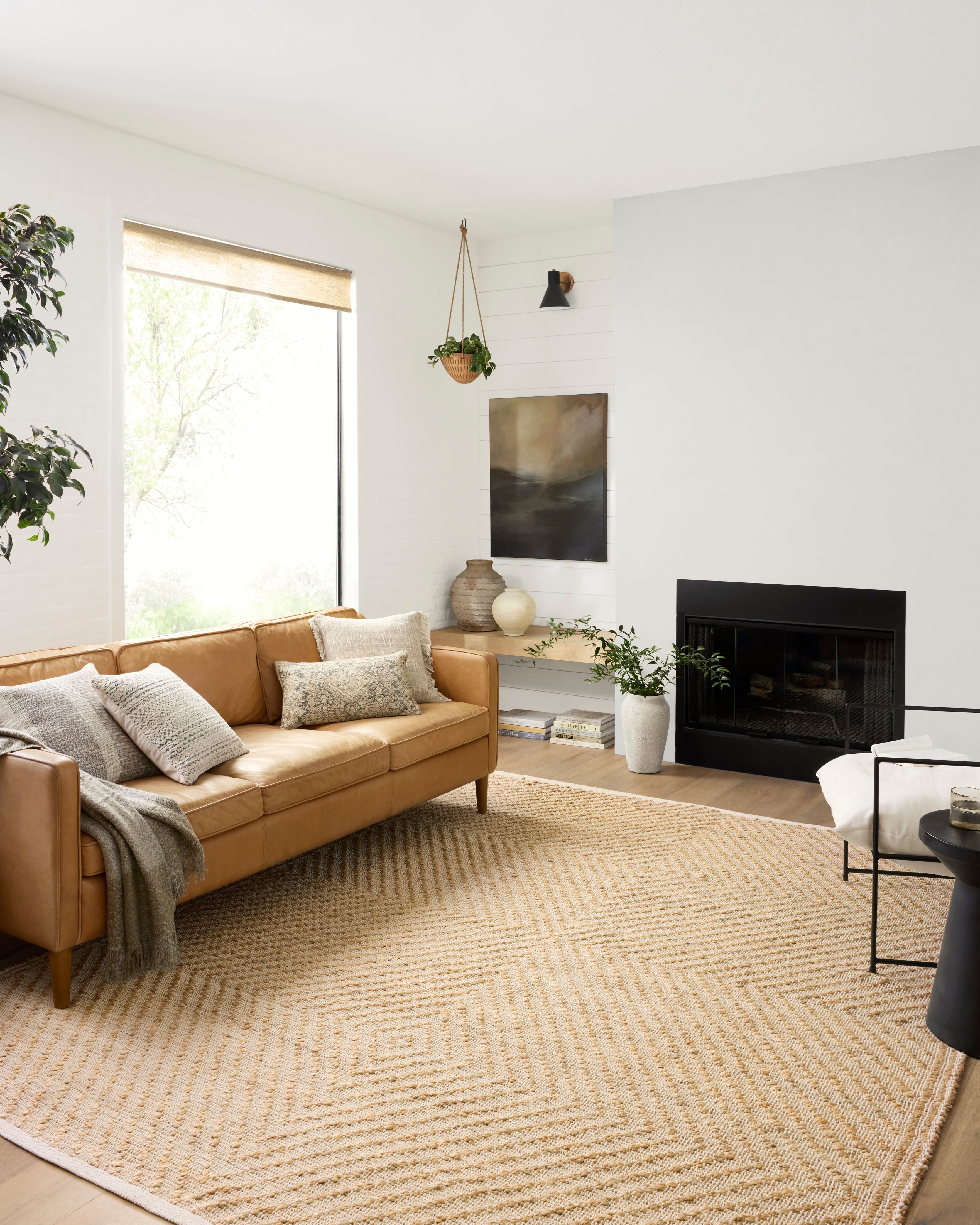 Colton Natural Ivory Area Rug - Soft & Durable Handmade Wool Rug for Living Room, Bedroom, or Office Decor