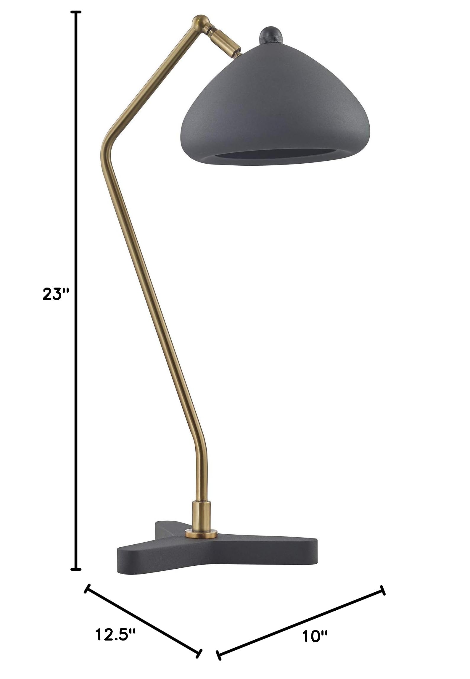 Premium Halvard Desk Lamp - Modern & Luxurious LED Desk Light for Home Office, Living Room, or Bedroom - Durable Black Metal Construction - Perfect for Reading, Studying, and Workspace Lighting