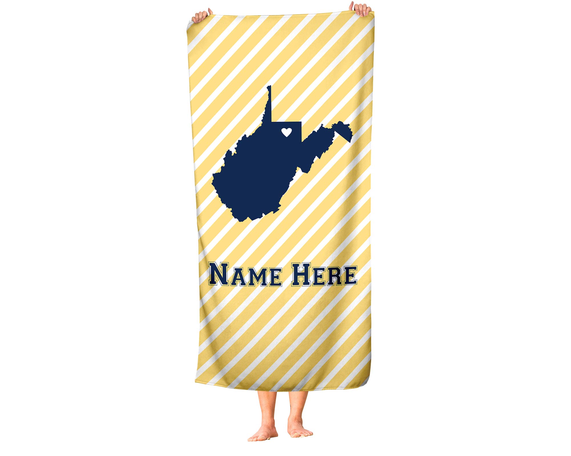 Custom Virginia State Pride Beach & Bath Towel - Personalized Medium & Large Towels for Adults & Kids - Perfect for College Football, Basketball Fans, Pool Parties & Beach Vacations