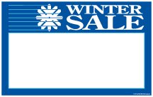 CYB437 Winter Sale Retail Price Cards - Pack of 100 Holiday & Seasonal Business Signage (5.5x7 Inch) for Store Displays, Clearance Sales & Promotional Events