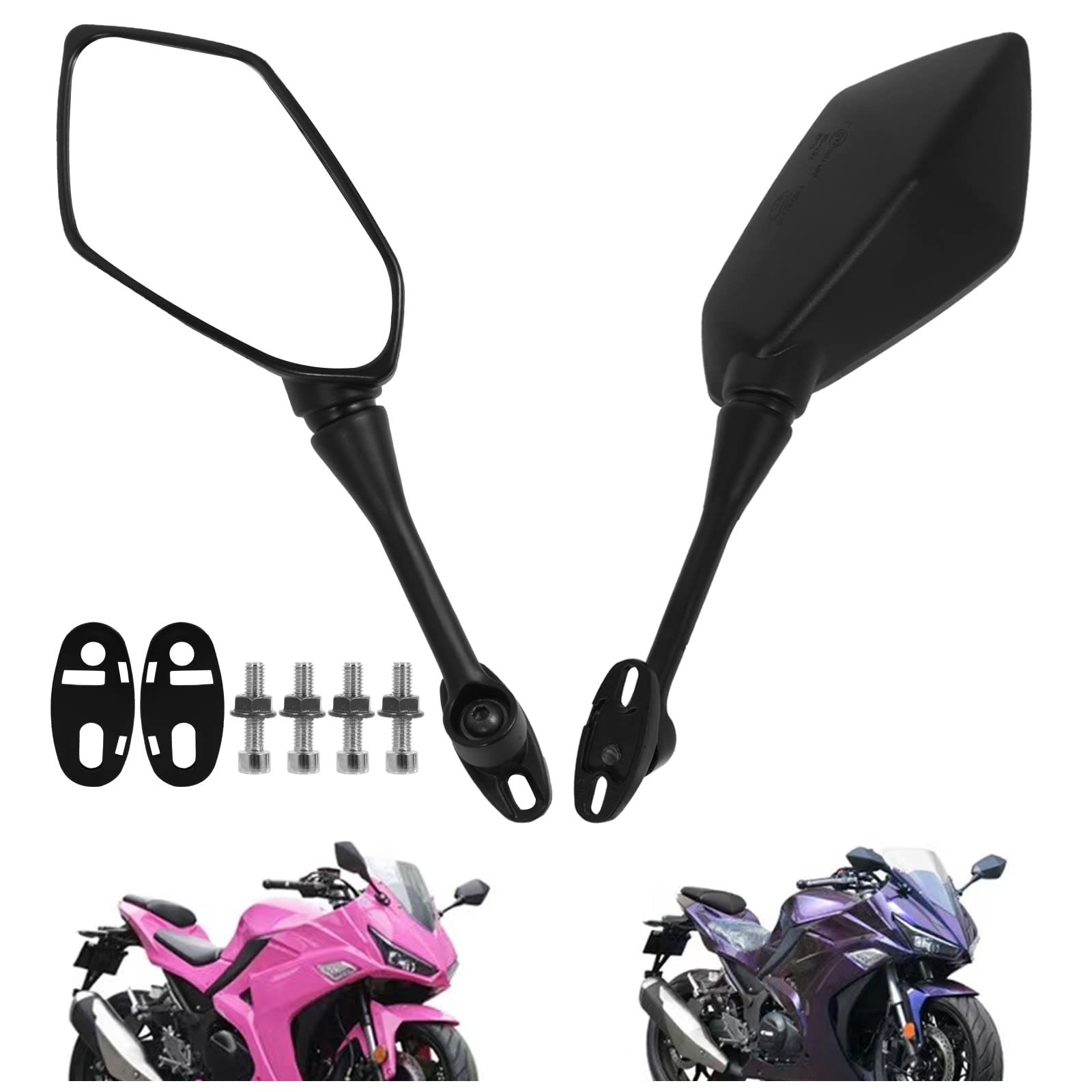 Honda CBR600RR Motorcycle Mirrors - Compatible with CBR250R, CBR300R, CBR500R, CBR900RR, CBR1000RR & More - Durable Side View Mirrors for Street Bikes & Racing - Perfect for Daily Commuting & Track Riding