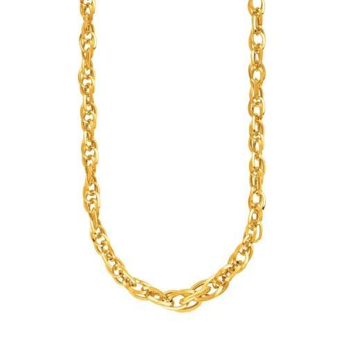 14K Yellow Gold Ornate Prince of Wales Chain Necklace - 18 Inch Elegant Men's Jewelry for Gifts, Weddings & Special Occasions