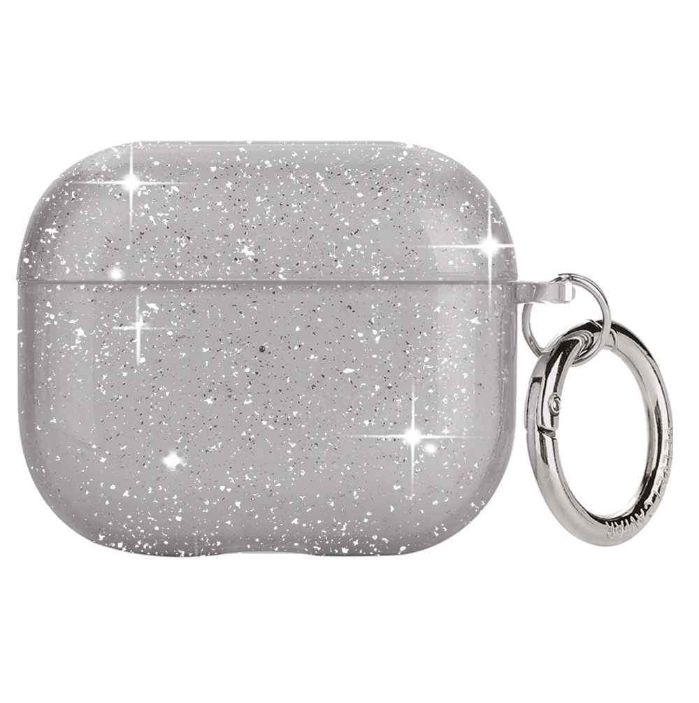Premium Grey Stardust AirPod Case - Protective Cover for AirPods 1/2/3 & Pro - Trendy Glitter Design for Everyday Use, Travel & Work
