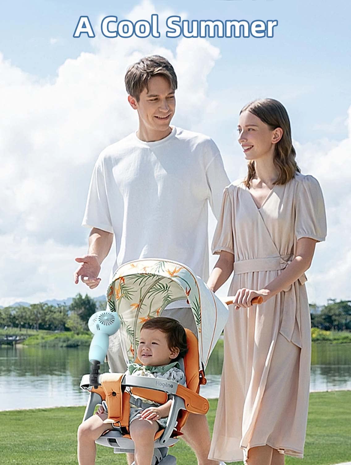KENSUKA Mini Portable Stroller Fan with Aromatherapy - 360° Swivel Universal Clip, Detachable 3-in-1 Handheld Fan, USB Rechargeable with 6000mAh Battery, 3 Speed Settings - Perfect for Baby Strollers, Office Desks & Outdoor Activities