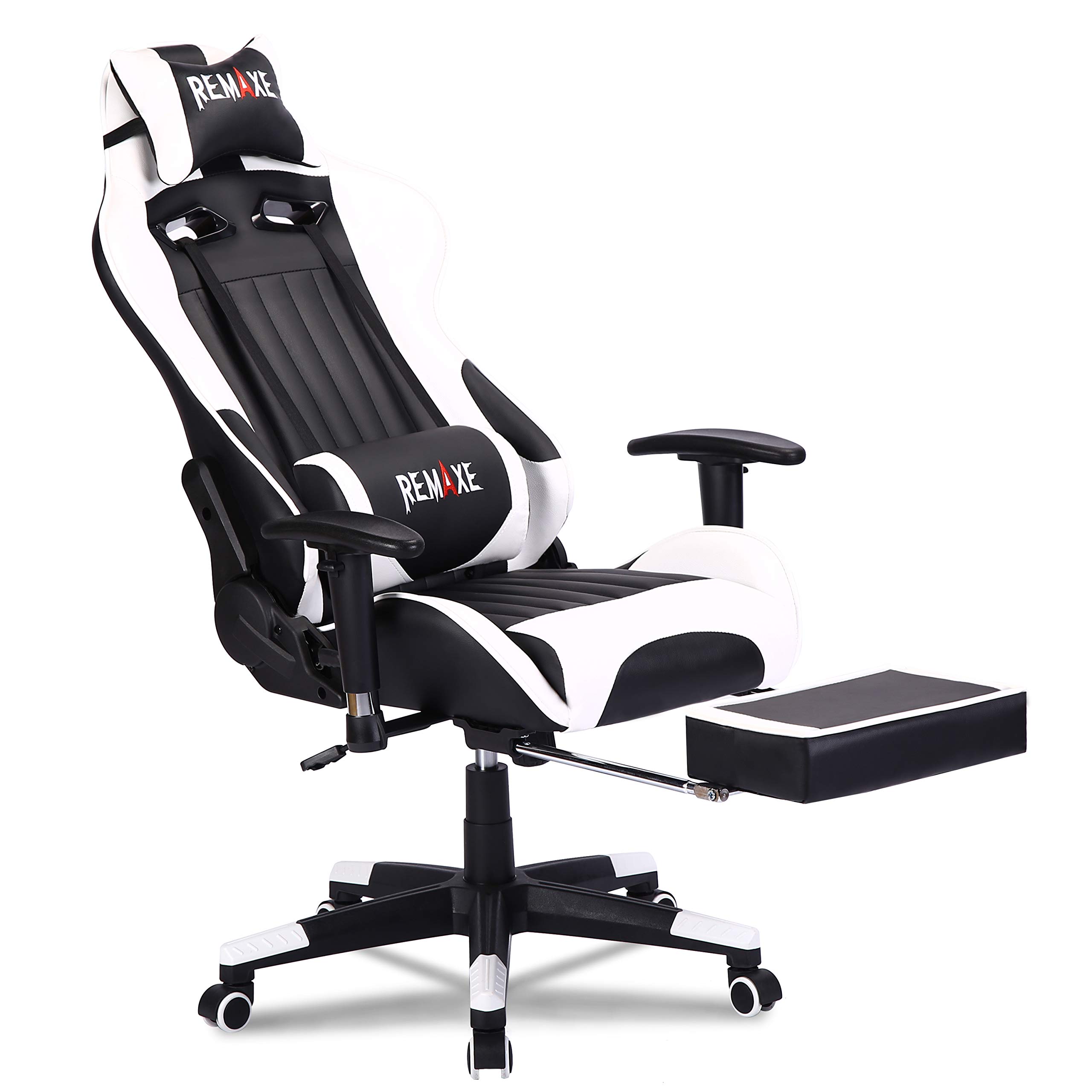 Premium Ergonomic Gaming Chair with Footrest & Lumbar Support - High Back Racing Style PU Leather Office Chair for PC & Console Gamers - Perfect for Long Gaming Sessions, Work from Home & Esports Tournaments