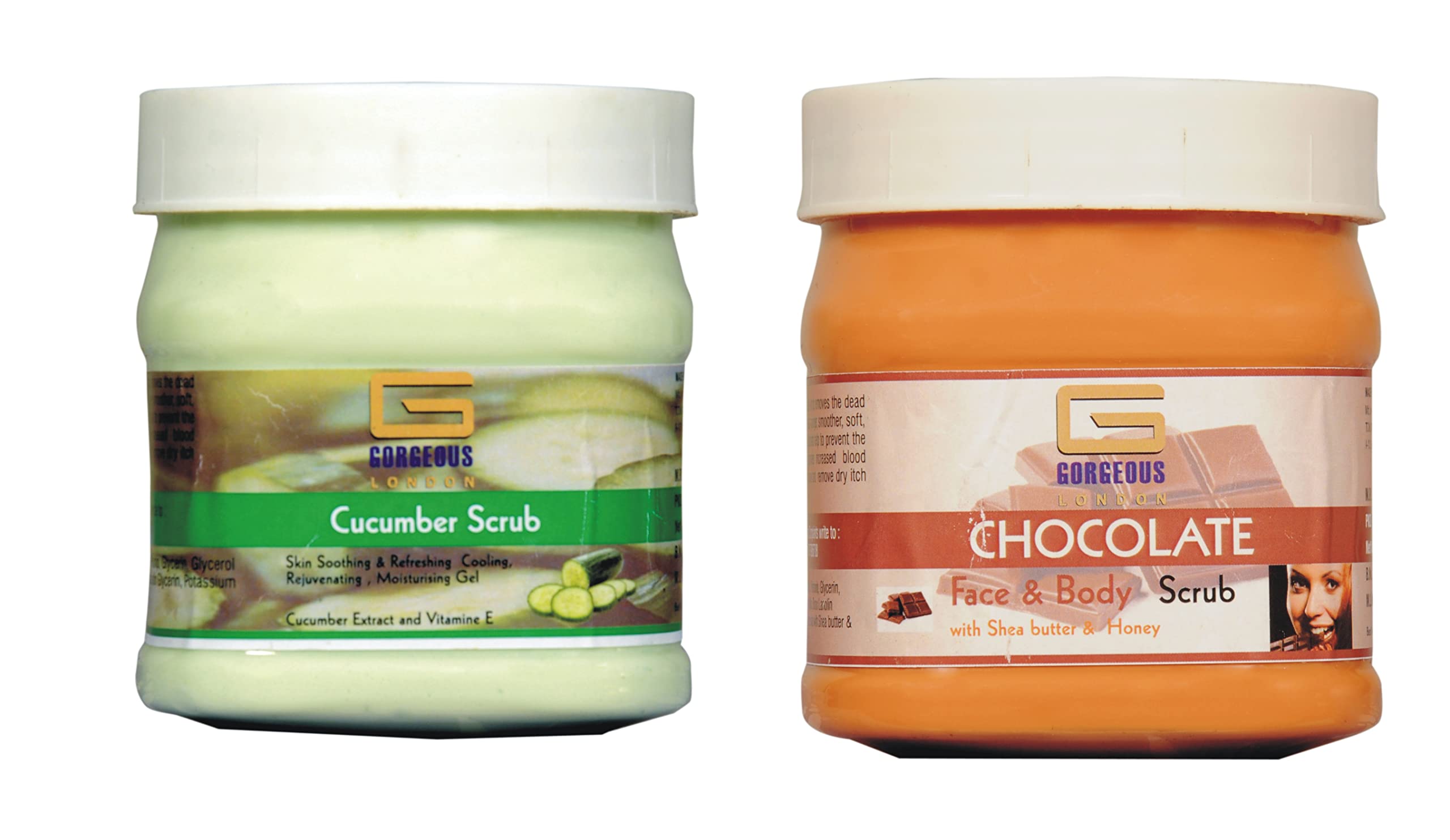 Exfoliating London Cucumber & Chocolate Face Scrub Duo - 2 Pack (450ml Each) | Organic Skincare for Glowing Skin | Perfect for Spa Day & Self-Care Routine