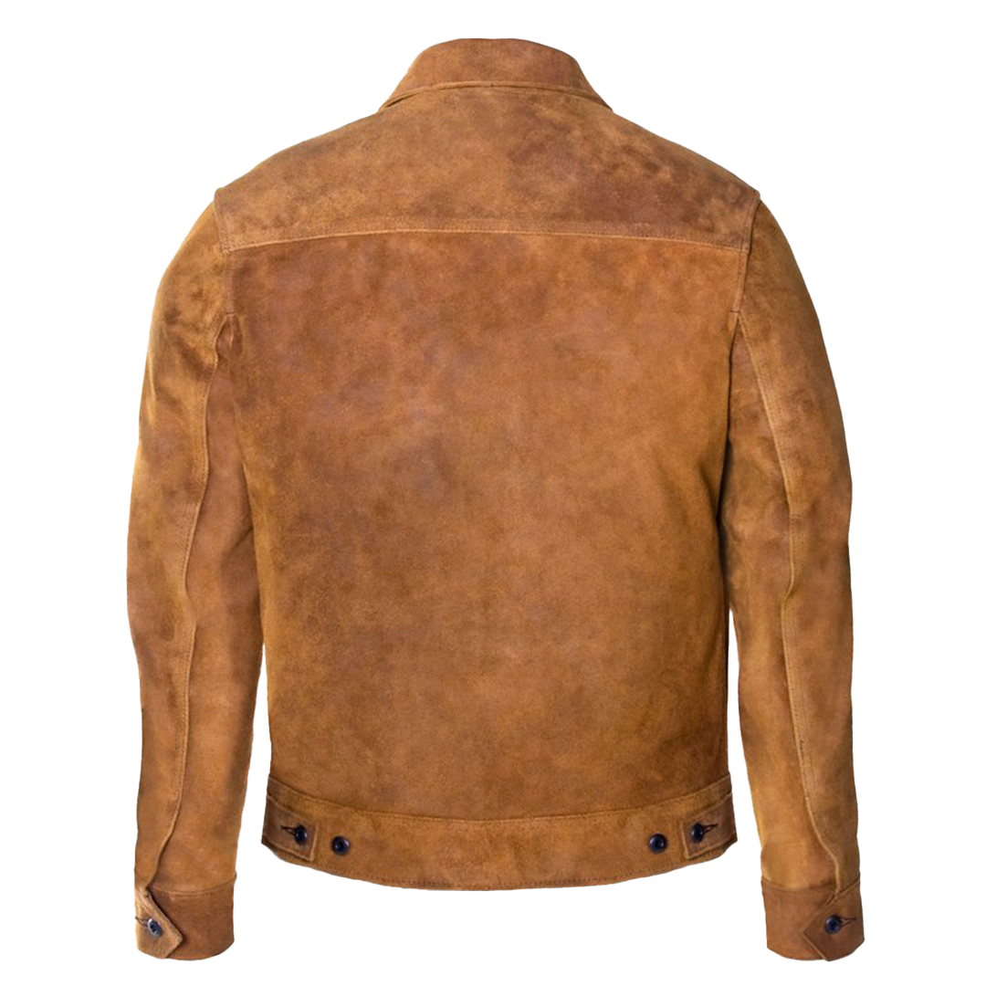 Schott NYC 370 Duke Men's Unlined Rough Out Suede Jacket - Vintage Biker Style for Casual Wear & Motorcycle Riding
