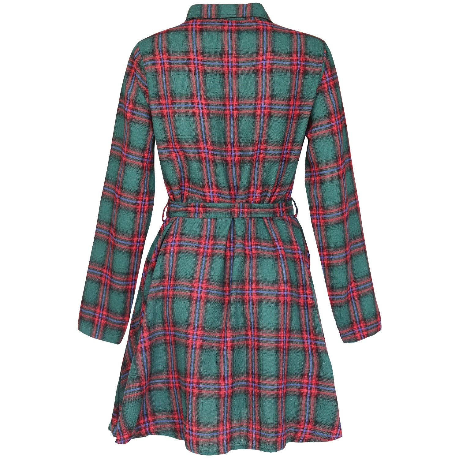 FANCYINN Women's Long Sleeve Plaid Tunic Top - Casual Flannel Shirt Dress for Fall & Winter | Perfect for Office, Date Night & Holiday Outfits