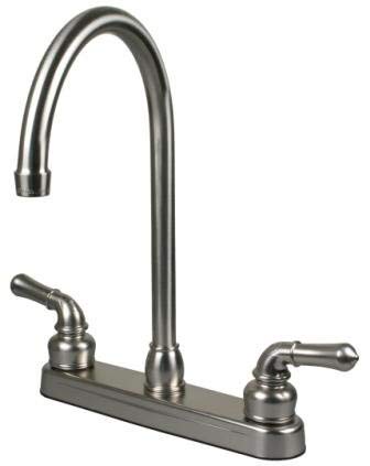 HowPlum RV Mobile Home Travel Trailer Kitchen Sink Faucet - Stainless Steel Finish (Model 83KF05) - Perfect for RV, Camper, Tiny House & Off-Grid Living Water Solutions