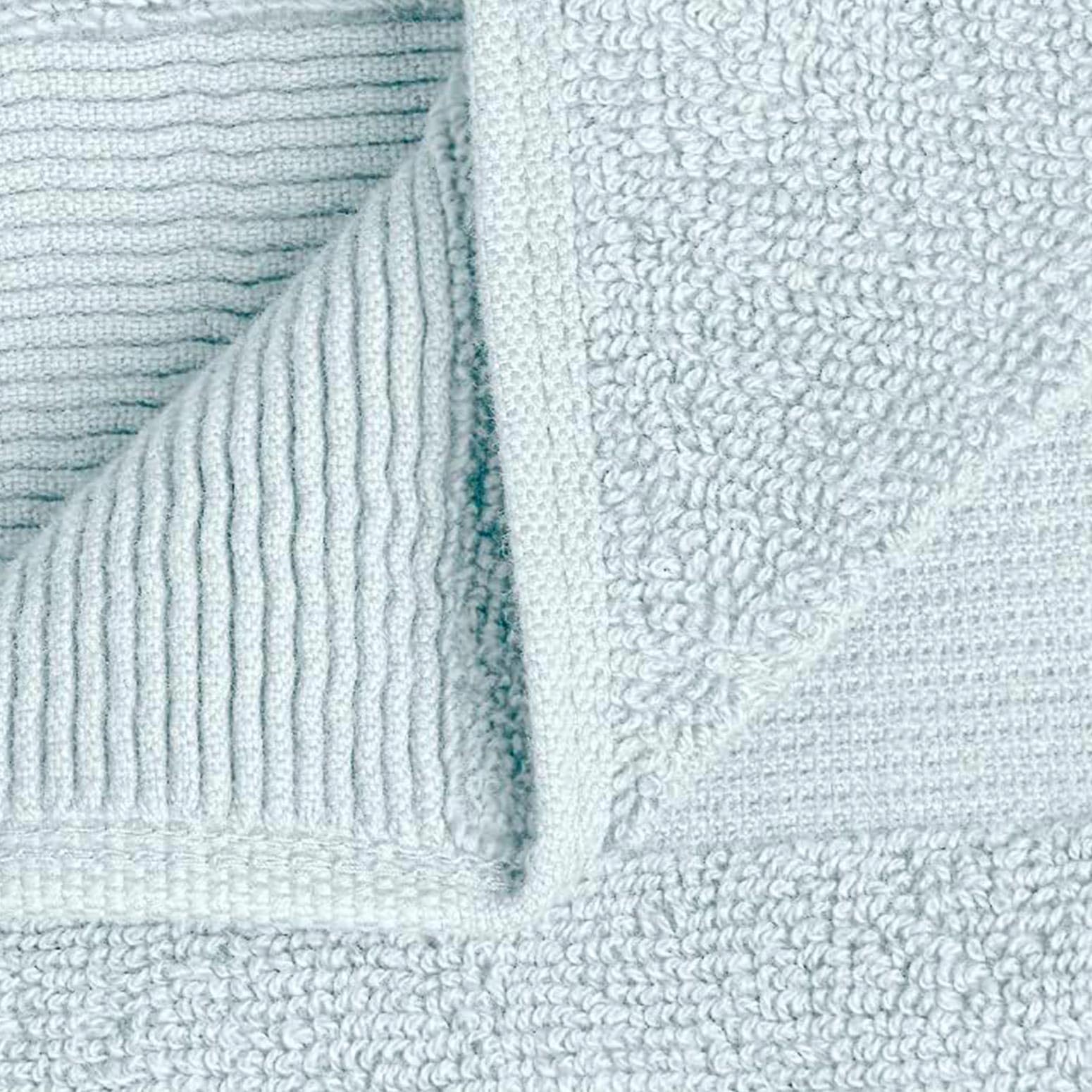 Premium 8-Piece White Classic Resort Bath Towel Set - Ultra Soft, Plush & Absorbent Cotton Towels (2 Bath, 2 Hand, 4 Washcloths) | Luxury Hotel Quality for Spa, Bathroom & Beach Use - Light Blue