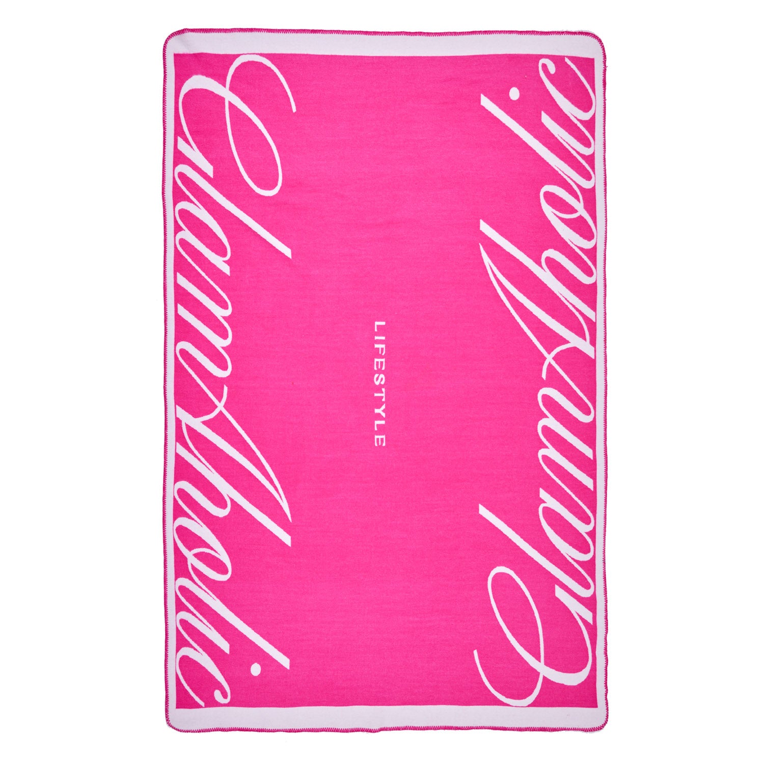 Signature Logo Luxe Throw Blanket - Soft & Cozy Hot Pink Fleece Blanket for Couch, Bed, Sofa - Perfect for Home Decor, Gifts & Winter Warmth