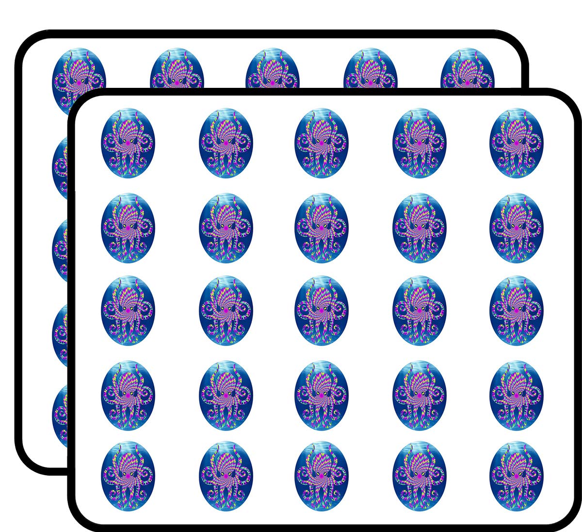 50 Pack Trippy Octopus Vinyl Stickers - 1 Inch Durable Waterproof Decals for Laptop, Car, Phone & More - Perfect for DIY Crafts, Scrapbooking & Personalizing Devices