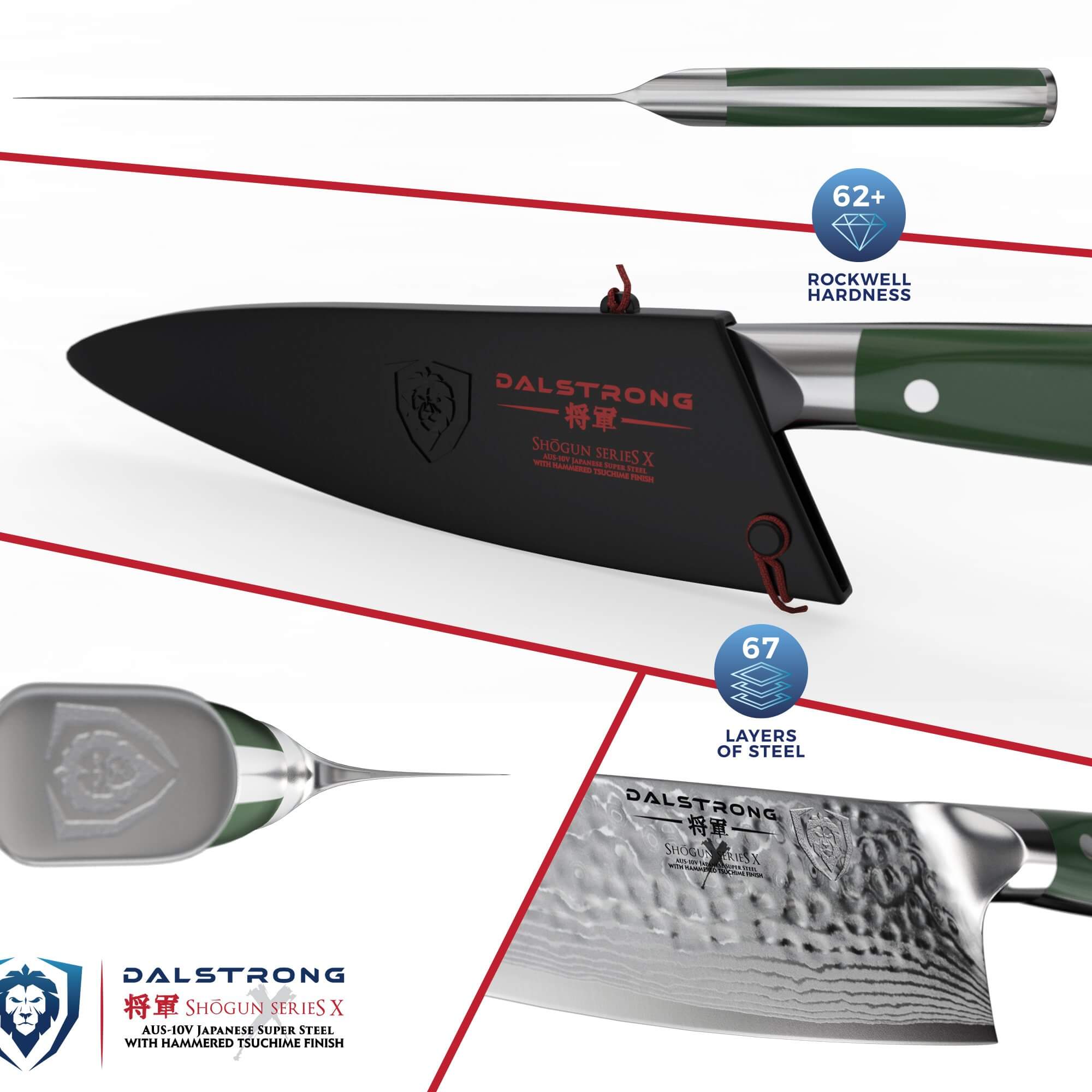 Premium 8-Inch Chef's Knife - Shogun Series X with Colored ABS Handle by Dalstrong | Professional Kitchen Knife for Slicing, Dicing & Chopping | Perfect for Home Cooks & Professional Chefs
