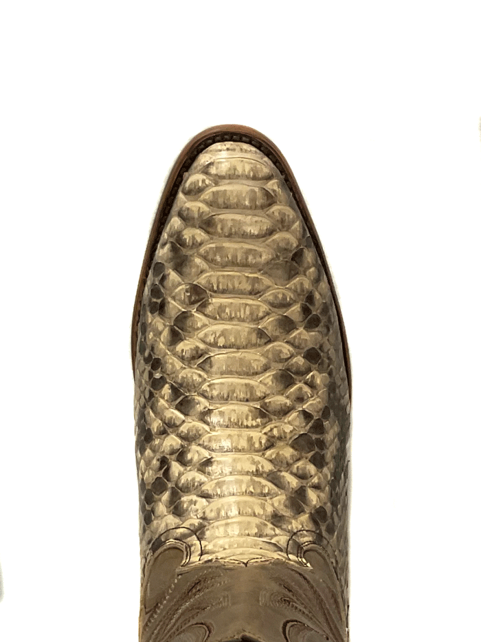 Roper Men's Exotic R Toe Peyton Python Boots - Tan Western Cowboy Boots for Men | Durable & Stylish for Rodeo, Country Music Festivals & Outdoor Adventures