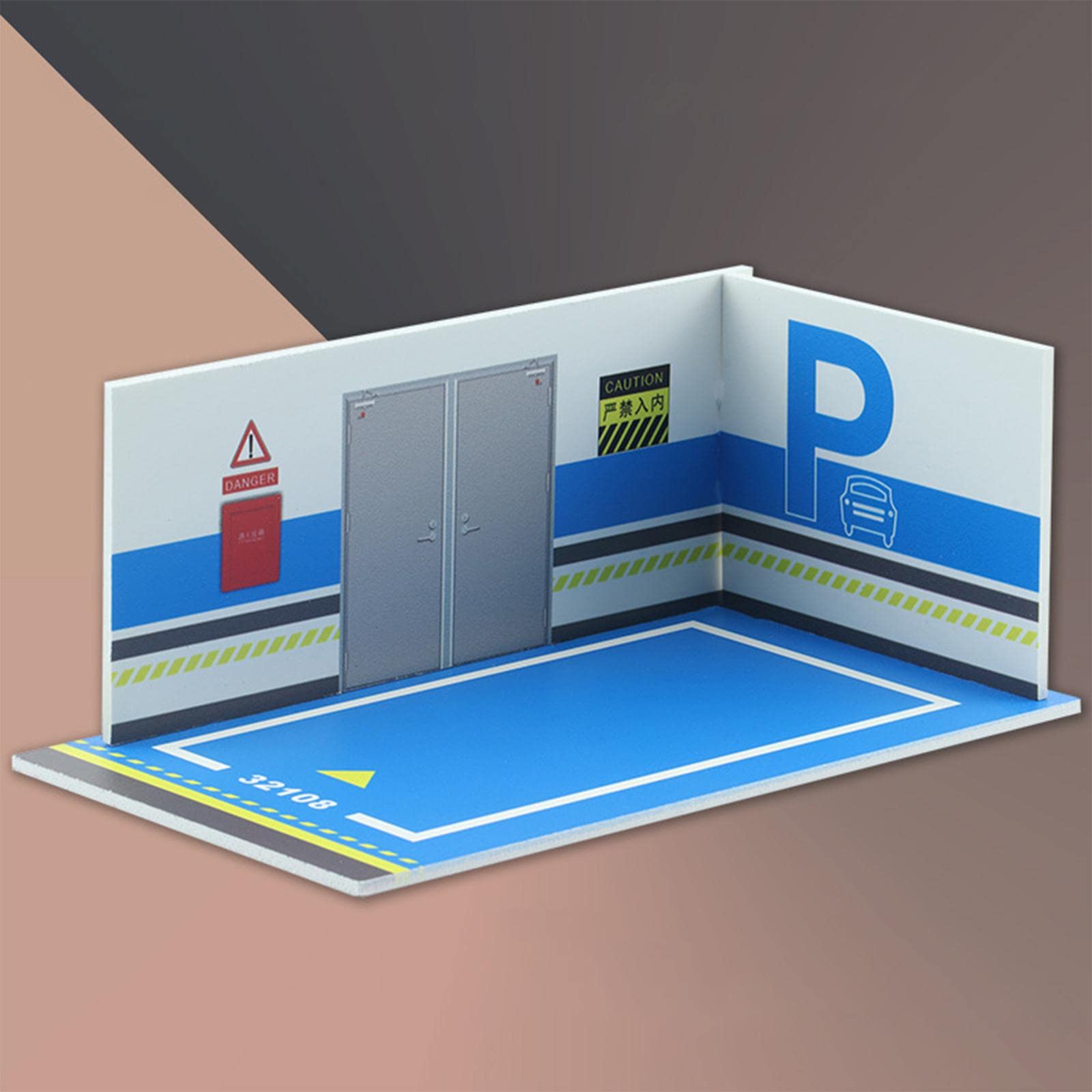 Milageto 2-Piece 1/32 Scale Diecast Car Parking Mini Garage - Display Stand for 1:32 Diecast Model Cars - Perfect for Collectors, Kids Play, and Miniature City Scenes