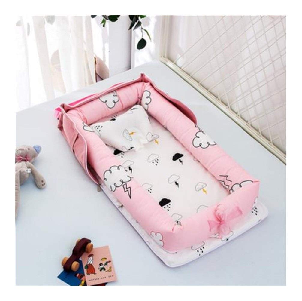 Adjustable Baby Nest for Newborns 0-24 Months - Soft Cotton Portable Crib with Breathable Skin-Friendly Design for Girls & Boys (Color: Floral) - Perfect for Co-Sleeping, Travel & Nursery Room Decor