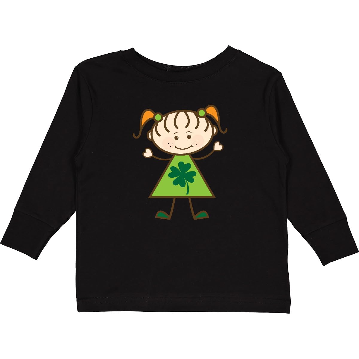 Inktastic St. Patrick's Day Irish Girl Toddler Long Sleeve T-Shirt - Cute Green Shamrock Outfit for Toddler Girls, Perfect for St. Patrick's Day Celebrations, Parades & Irish-Themed Parties