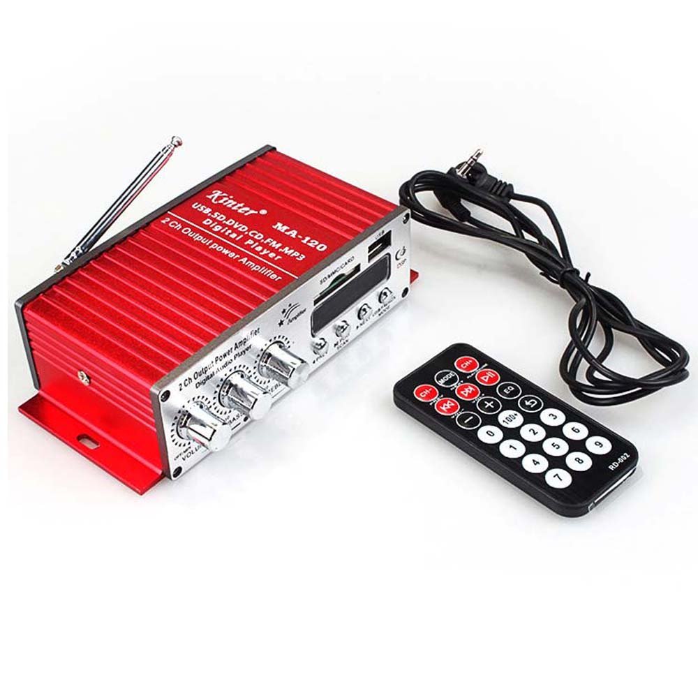 MA120 Mini USB Car Motorcycle Amplifier - Digital Audio MP3 Player with FM Radio | Compact Sound Booster for Vehicles, Motorcycles & Outdoor Adventures