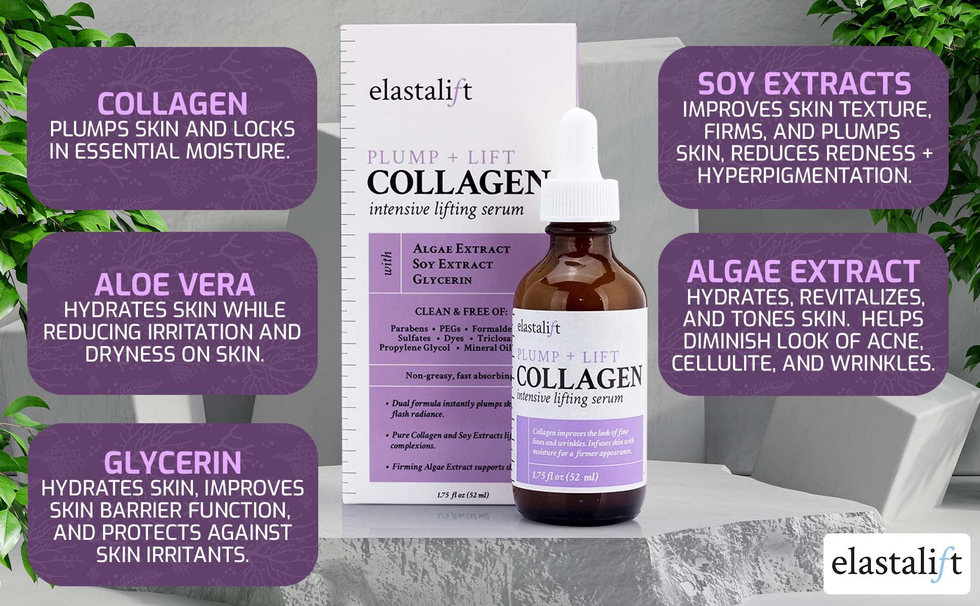 Elastalift Collagen Serum & Body Cream Set - Anti-Aging Face Moisturizer & Skin Tightening Lotion for Sagging Skin - Lift, Plump & Firm Skin Care Bundle (2PC) | Perfect for Daily Skincare Routine & Nighttime Hydration