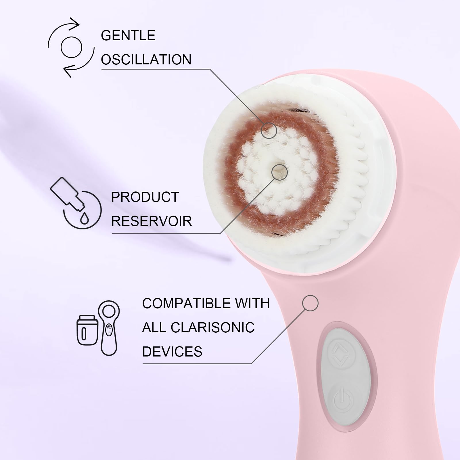 Mia 2 Acoustic Wave Facial Cleansing Brush - Pink | Deep Pore Cleaner for Glowing Skin | Perfect for Daily Skincare & Makeup Removal