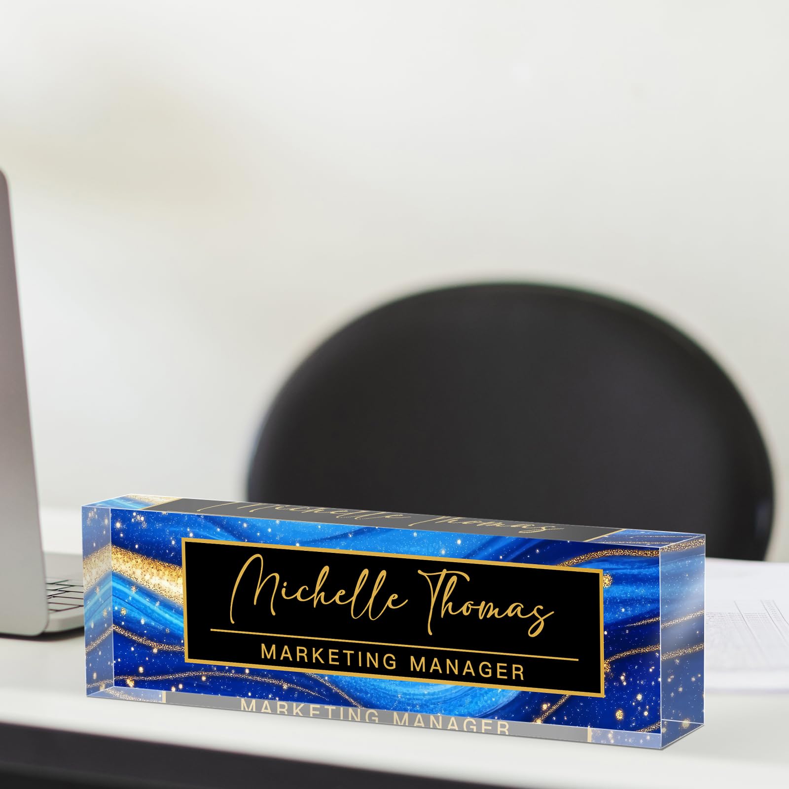Custom Acrylic Desk Name Plate - Personalized Office Decor for Women & Men, Employee Appreciation Gifts for Boss, Teacher, Manager, Colleague | Perfect for Office Organization, Workspace Decor & Professional Gifting