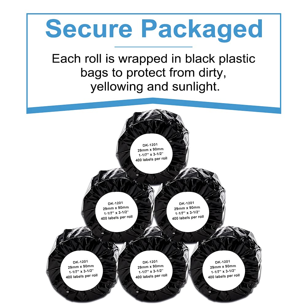 COLORWING 12 Rolls Compatible Brother QL-800 DK-1201 Address Labels (1.1