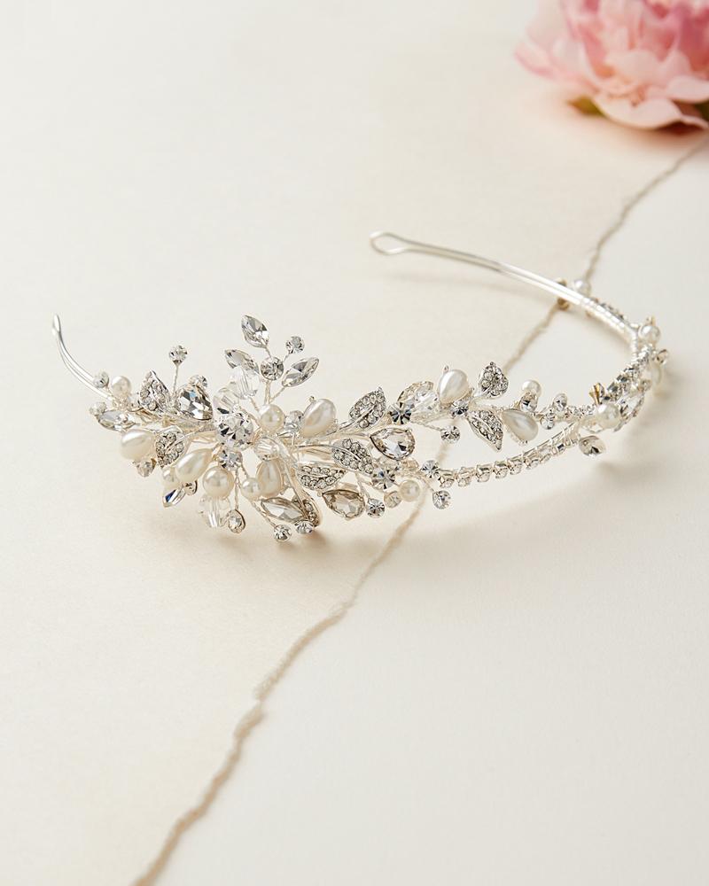 Elegant Ivy Pearl & Crystal Headband for Women - Wedding, Prom, Party Hair Accessories - Perfect for Bridal, Formal Events & Special Occasions