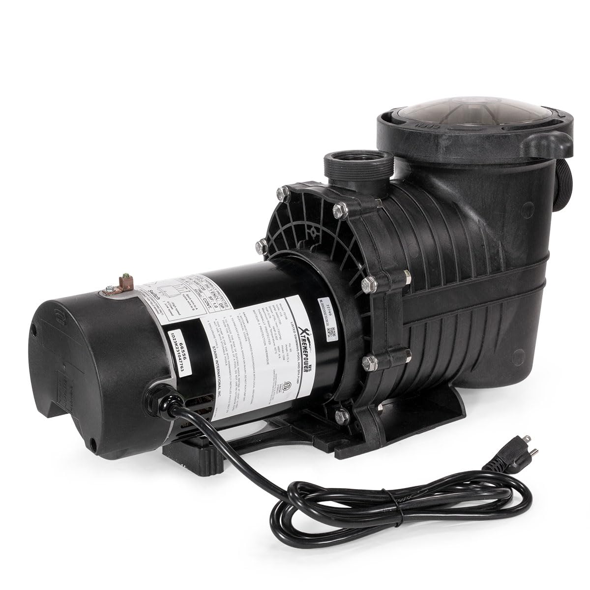 XtremepowerUS 1.0HP Variable Speed Pool Pump - 2-Speed Above Ground Swimming Pool Pump with 115V & 1-1/2