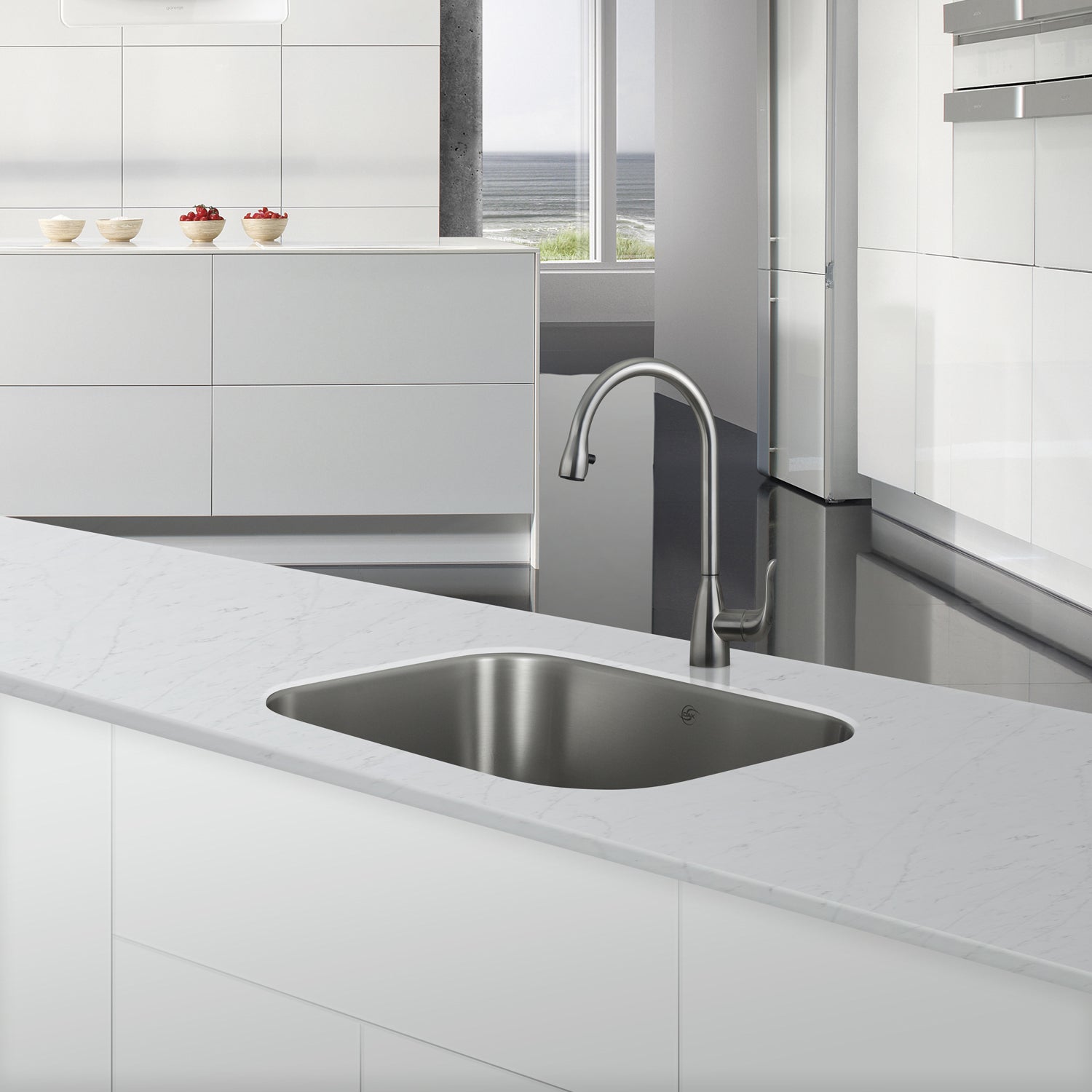 DAX 23 1/2 x 17 3/4 x 9 Inch Undermount Kitchen Sink - 18 Gauge Stainless Steel with Brushed Finish (Model DAX 2317) - Perfect for Modern Kitchens, Restaurant Prep Areas & RV Remodels