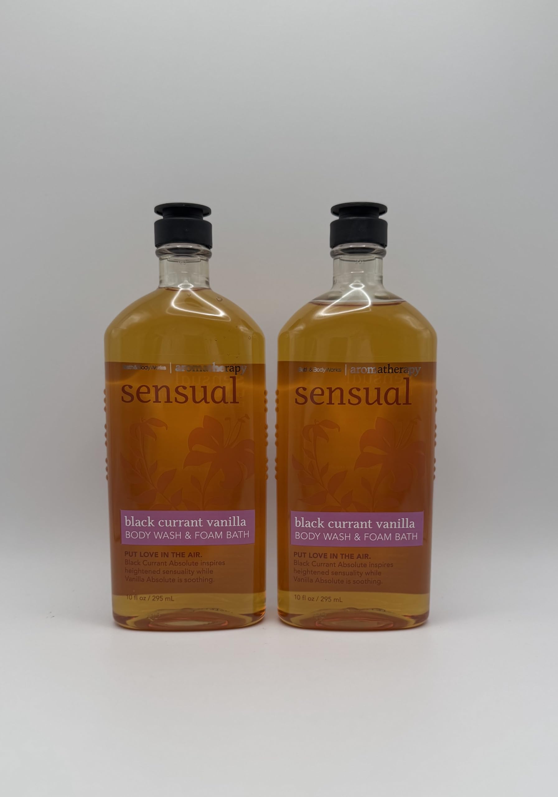 Aromatherapy Body Wash & Bubble Bath - Black Currant Vanilla Scent, Moisturizing & Relaxing, 10 fl oz (Pack of 2) for Spa, Bath Time & Self-Care Routine
