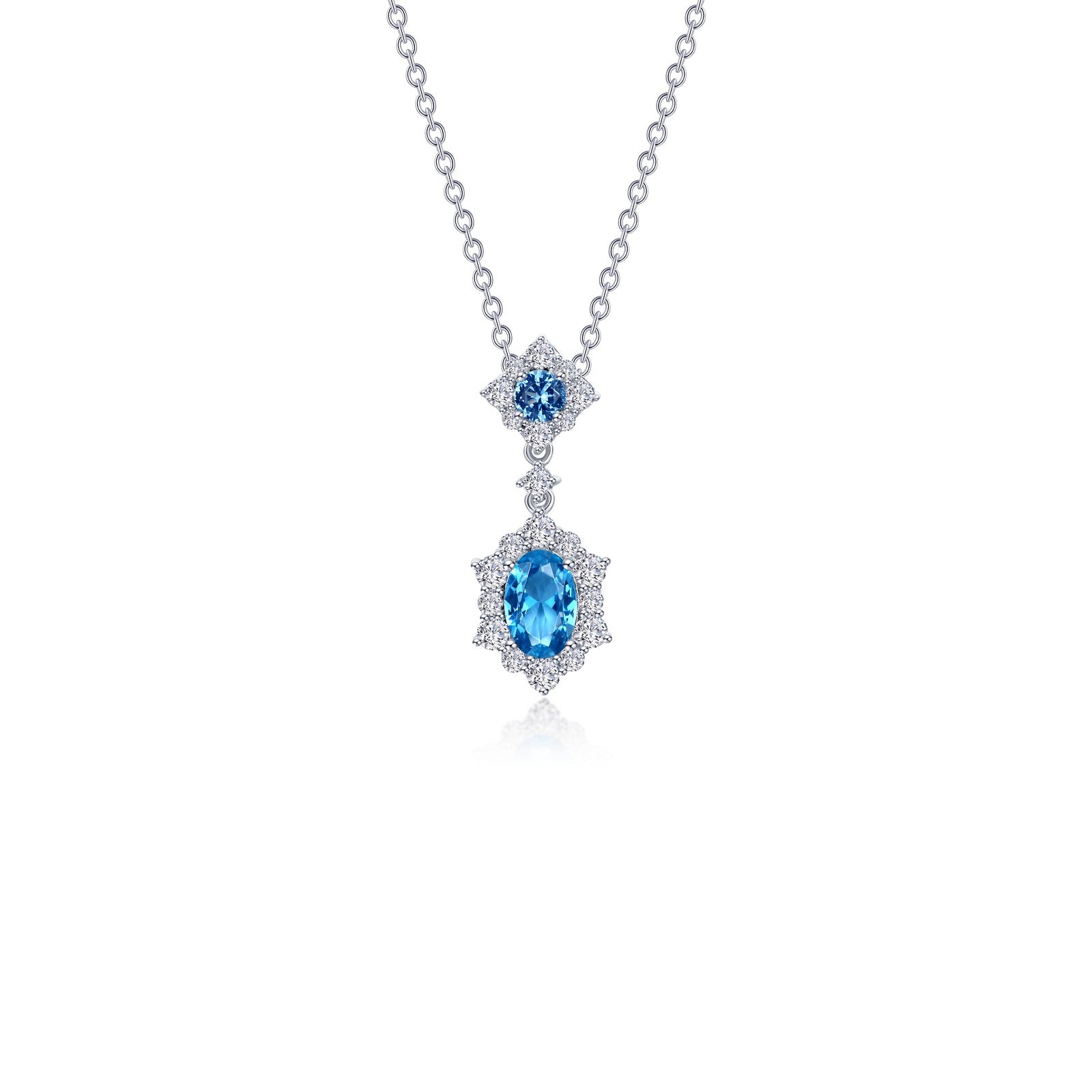 1.02 CTW Oval Halo Diamond Necklace for Women - Elegant Sterling Silver Jewelry Gift for Anniversary, Valentine's Day & Special Occasions