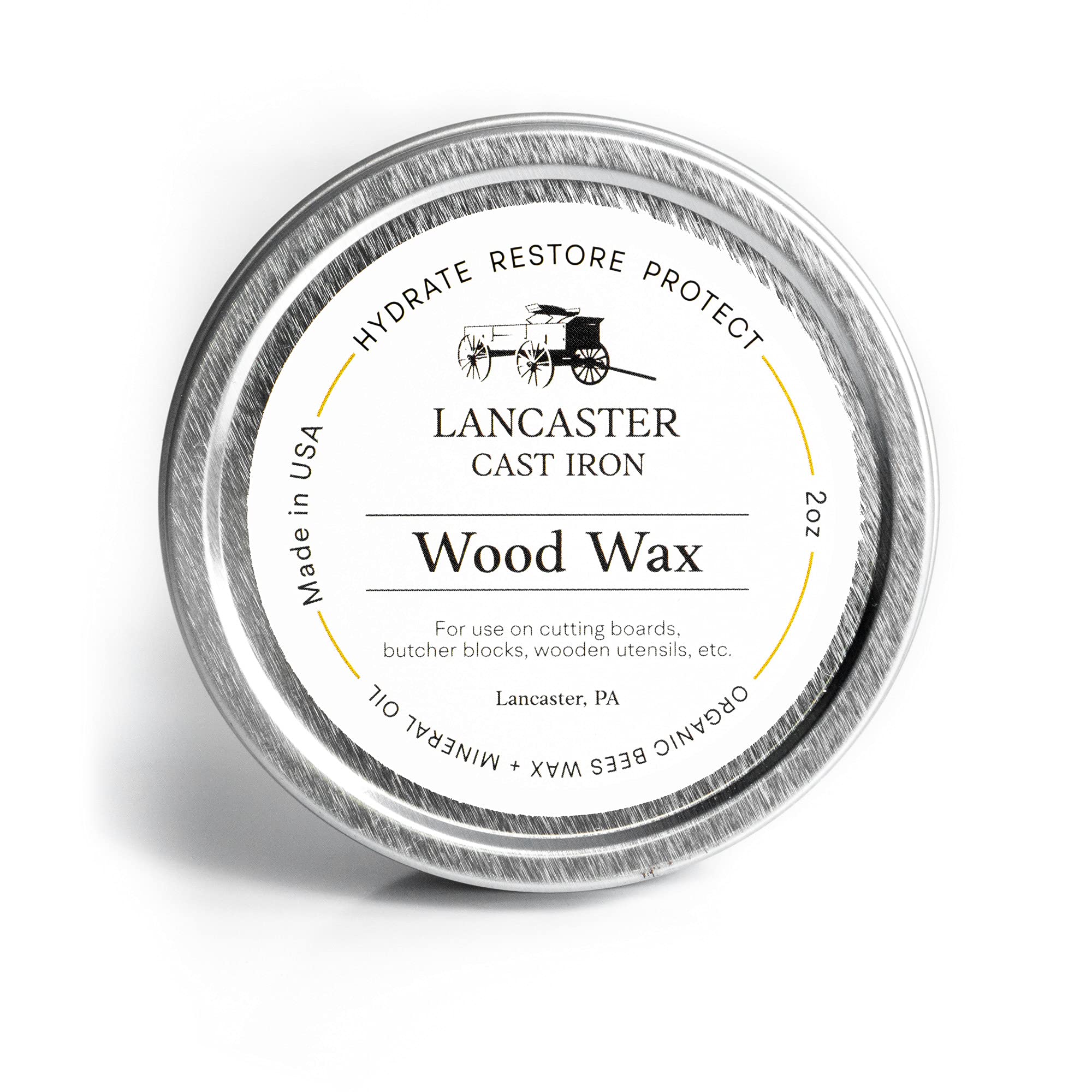 Natural Wood Wax for Spoons, Cutting Boards & Butcher Blocks - 2oz Beeswax & Mineral Oil Wood Conditioner - Food Safe Wood Butter - Made in USA - Perfect for Kitchen Utensils & Wooden Cutting Board Maintenance