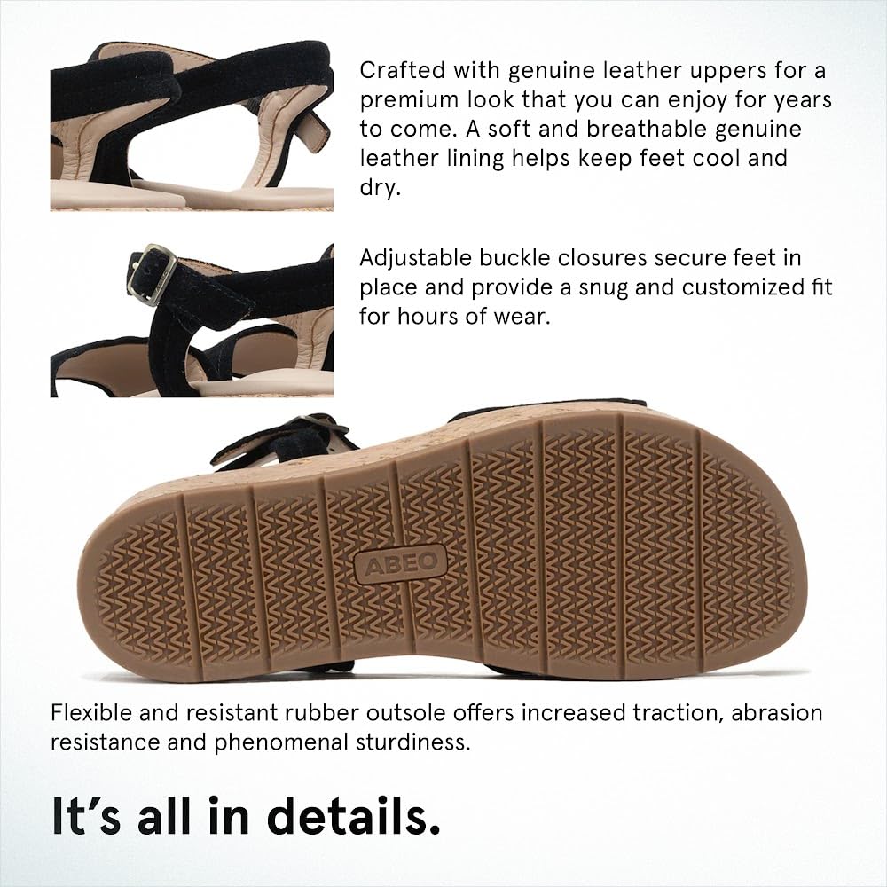 ABEO Solstice Women's Comfort Sandals with Arch Support & Metatarsal Pads - Pain Relief for Ball of Foot - Ideal for Walking, Travel & Everyday Wear