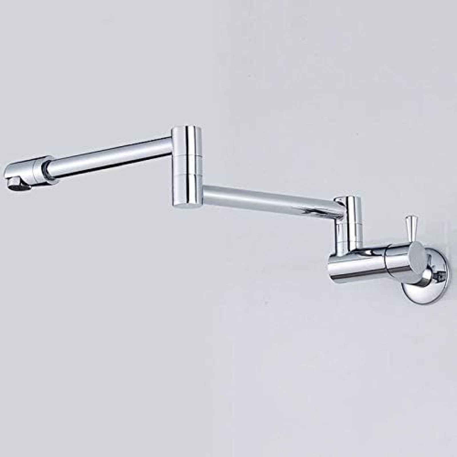 CRJUS 360° Rotating Single Handle Wall Mount Cold Water Faucet for Bathroom Sink - Perfect for Small Spaces, RV, Laundry Room & Utility Sink