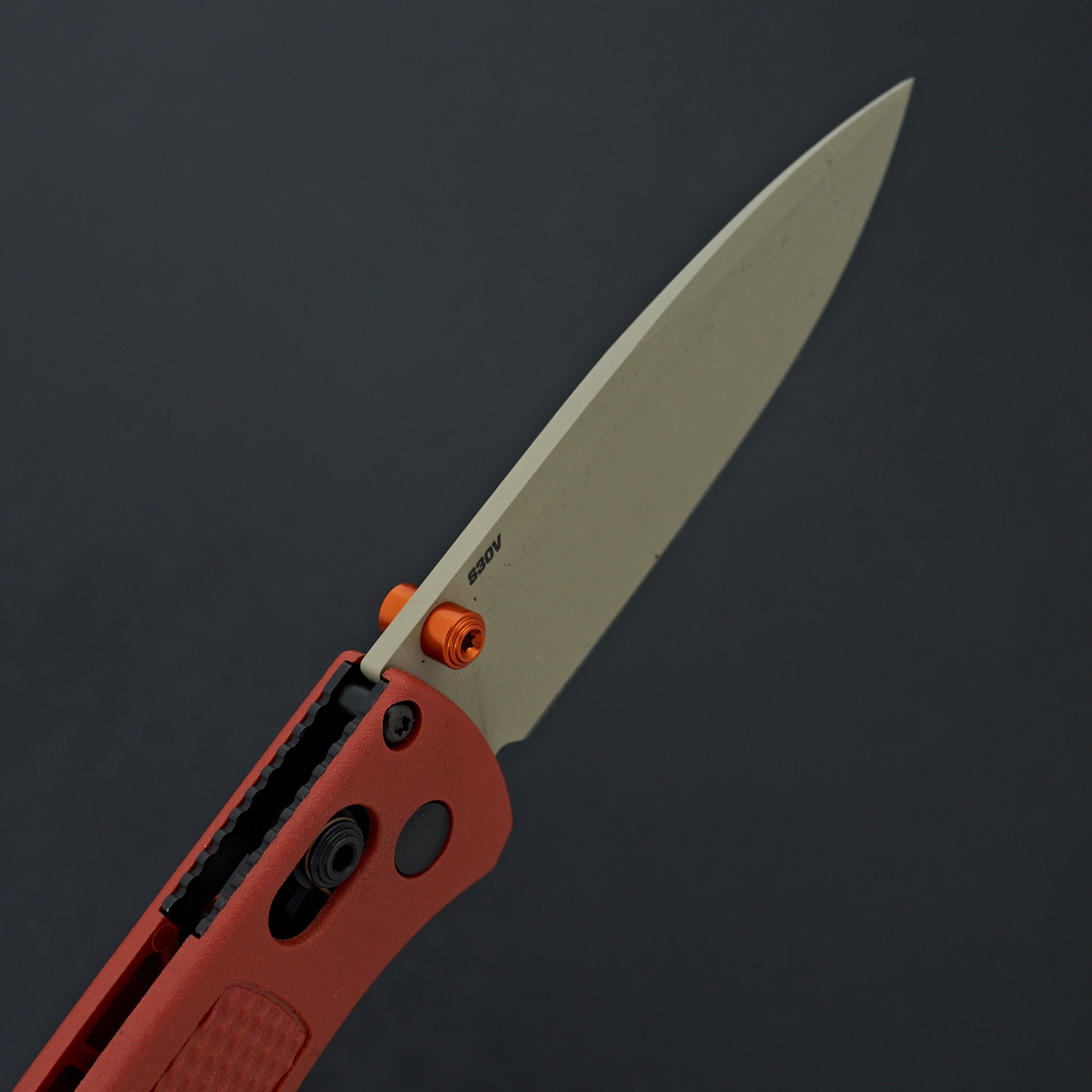 Benchmade Bugout Folding Knife - Rust Orange Grivory Handle, Lightweight EDC Pocket Knife for Outdoor Camping, Hiking & Everyday Carry